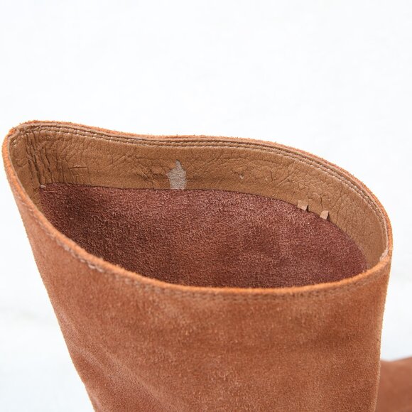 LUCKY BRAND Embrleigh Brown Suede Mid-Calf Boots - Picture 14 of 14